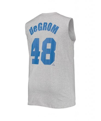 Men's Jacob deGrom Heathered Gray New York Mets Big and Tall Muscle Tank Top $23.75 T-Shirts