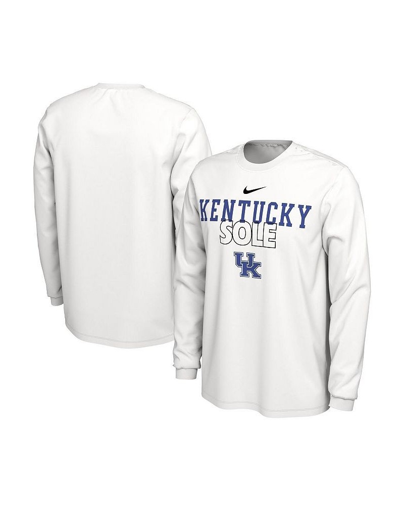 Men's White Kentucky Wildcats On Court Long Sleeve T-shirt $21.50 T-Shirts