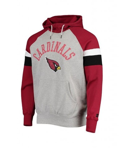 Men's Heathered Gray, Cardinal Arizona Cardinals Home Run Raglan Pullover Hoodie $38.40 Sweatshirt