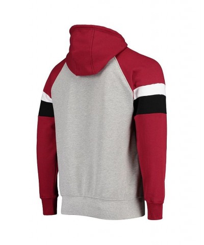 Men's Heathered Gray, Cardinal Arizona Cardinals Home Run Raglan Pullover Hoodie $38.40 Sweatshirt