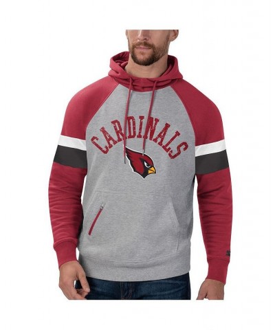 Men's Heathered Gray, Cardinal Arizona Cardinals Home Run Raglan Pullover Hoodie $38.40 Sweatshirt