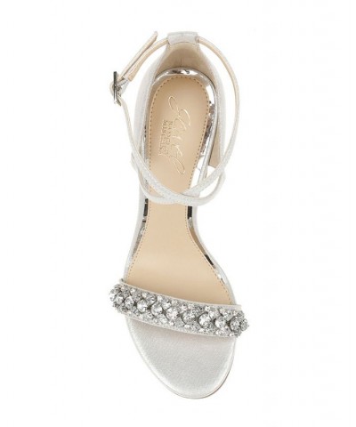 Women's Penny High Heel Evening Sandal Silver $41.28 Shoes