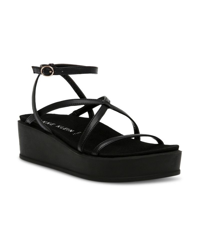Women's Verano Strappy Flatform Sandal Black $31.60 Shoes