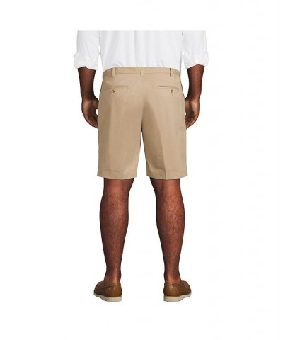 Men's Big and Tall Comfort Waist Pleated 9 Inch No Iron Chino Shorts Tan/Beige $31.48 Shorts