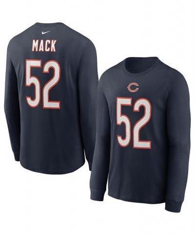 Men's Khalil Mack Navy Chicago Bears Player Name Number Long Sleeve T-shirt $16.40 T-Shirts