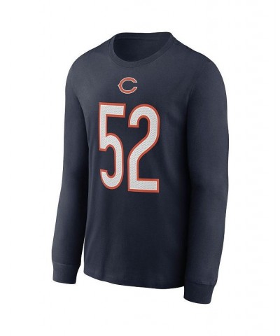 Men's Khalil Mack Navy Chicago Bears Player Name Number Long Sleeve T-shirt $16.40 T-Shirts