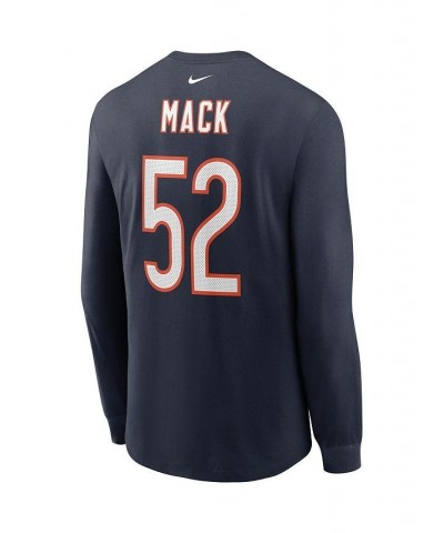 Men's Khalil Mack Navy Chicago Bears Player Name Number Long Sleeve T-shirt $16.40 T-Shirts