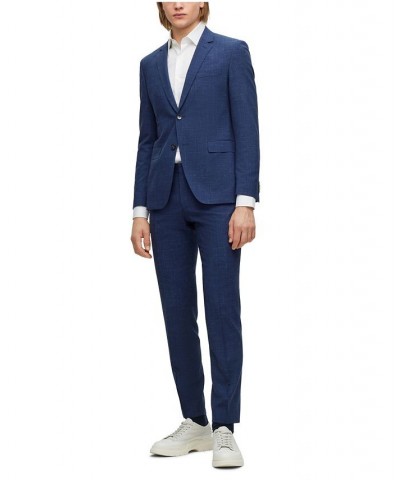 BOSS Men's Extra-Slim-Fit Patterned Wool Linen Suit, 2 Piece Set Blue $325.80 Suits