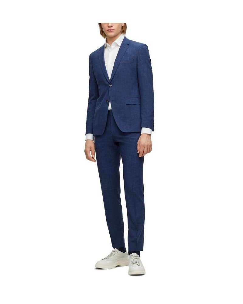 BOSS Men's Extra-Slim-Fit Patterned Wool Linen Suit, 2 Piece Set Blue $325.80 Suits