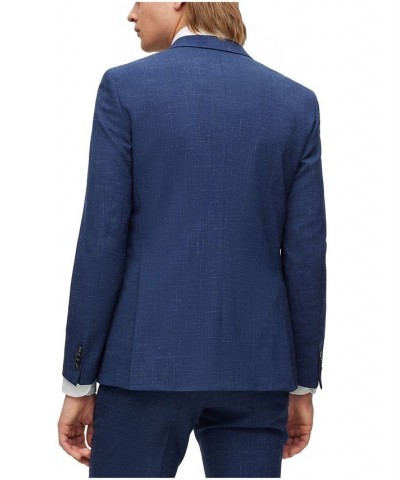 BOSS Men's Extra-Slim-Fit Patterned Wool Linen Suit, 2 Piece Set Blue $325.80 Suits