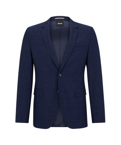 BOSS Men's Extra-Slim-Fit Patterned Wool Linen Suit, 2 Piece Set Blue $325.80 Suits