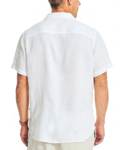 Men's Classic-Fit Solid Linen Short-Sleeve Shirt White $29.25 Shirts