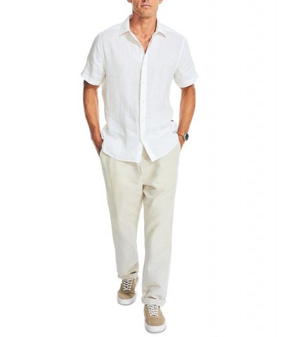 Men's Classic-Fit Solid Linen Short-Sleeve Shirt White $29.25 Shirts