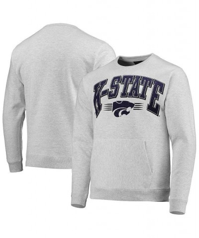 Men's Heathered Gray Kansas State Wildcats Upperclassman Pocket Pullover Sweatshirt $35.25 Sweatshirt