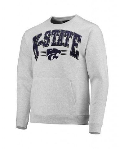 Men's Heathered Gray Kansas State Wildcats Upperclassman Pocket Pullover Sweatshirt $35.25 Sweatshirt