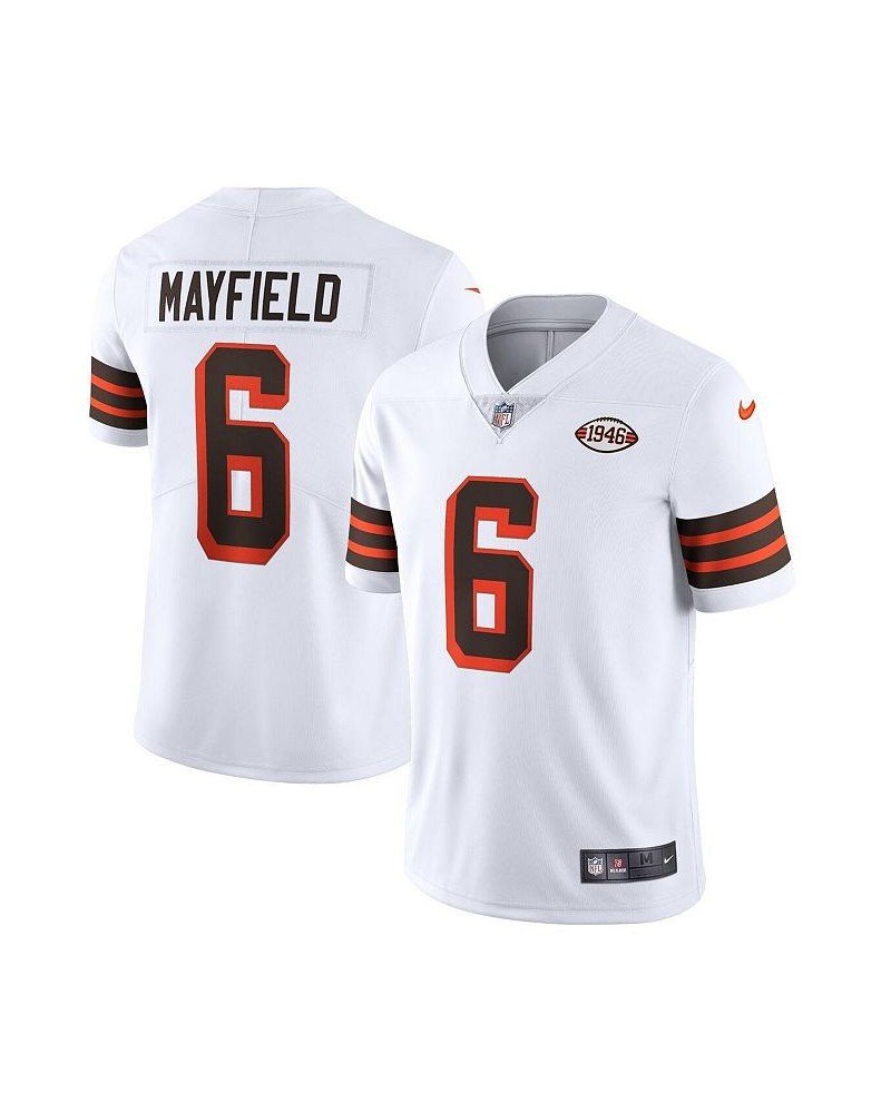 Men's Baker Mayfield White Cleveland Browns 1946 Collection Alternate Vapor Limited Jersey $83.30 Jersey