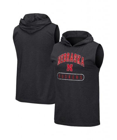 Men's Black Nebraska Huskers Varsity Team Hoodie Tank Top $20.39 T-Shirts
