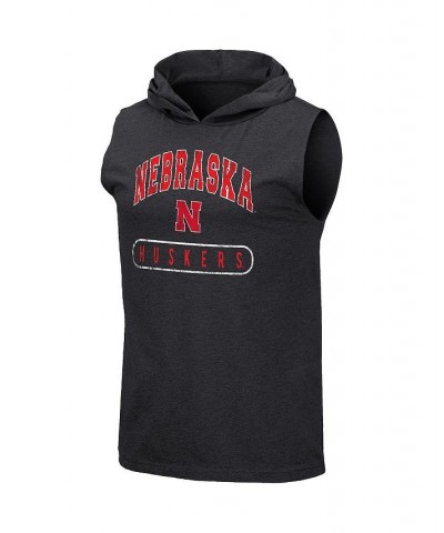 Men's Black Nebraska Huskers Varsity Team Hoodie Tank Top $20.39 T-Shirts