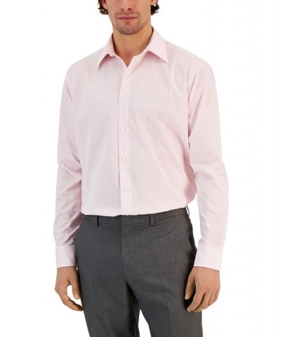 Men's Regular Fit Check Dress Shirt Pink $12.74 Dress Shirts