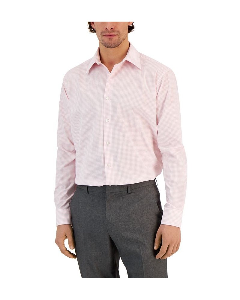 Men's Regular Fit Check Dress Shirt Pink $12.74 Dress Shirts