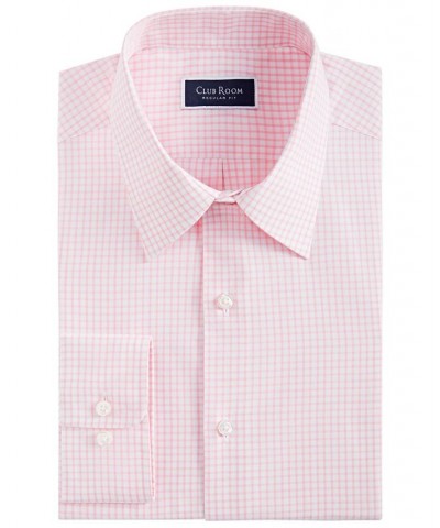 Men's Regular Fit Check Dress Shirt Pink $12.74 Dress Shirts