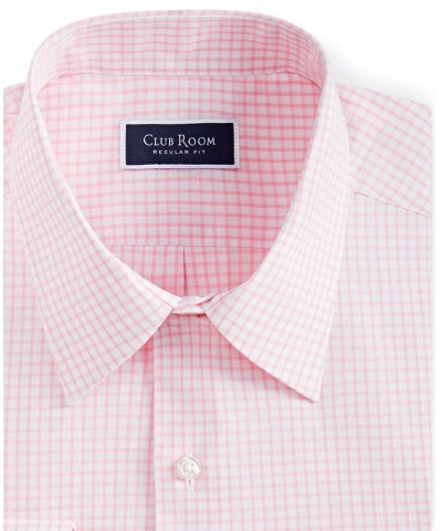 Men's Regular Fit Check Dress Shirt Pink $12.74 Dress Shirts