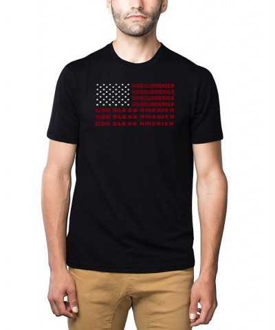 Men's Premium Word Art God Bless America T-shirt Black $25.64 T-Shirts