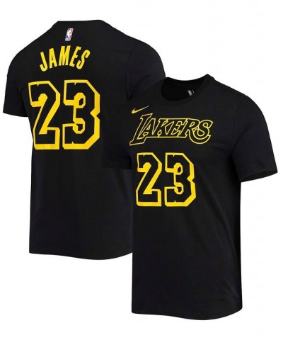 Men's LeBron James Black Los Angeles Lakers Name and Number Mamba T-shirt $20.15 T-Shirts