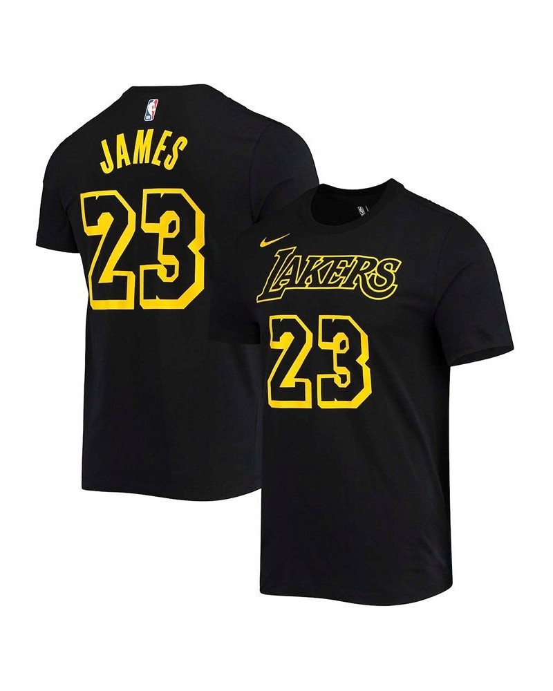 Men's LeBron James Black Los Angeles Lakers Name and Number Mamba T-shirt $20.15 T-Shirts