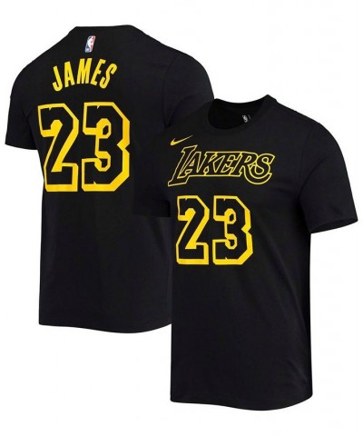 Men's LeBron James Black Los Angeles Lakers Name and Number Mamba T-shirt $20.15 T-Shirts