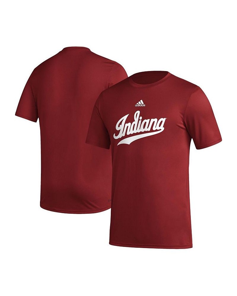 Men's Crimson Indiana Hoosiers Basics Secondary Pre-Game AEROREADY T-shirt $20.00 T-Shirts