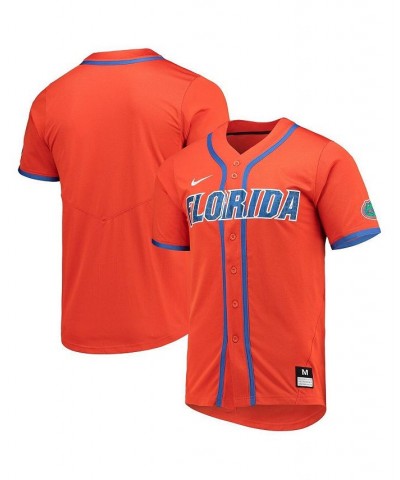 Men's Orange Florida Gators Full-Button Replica Baseball Jersey $44.00 Jersey