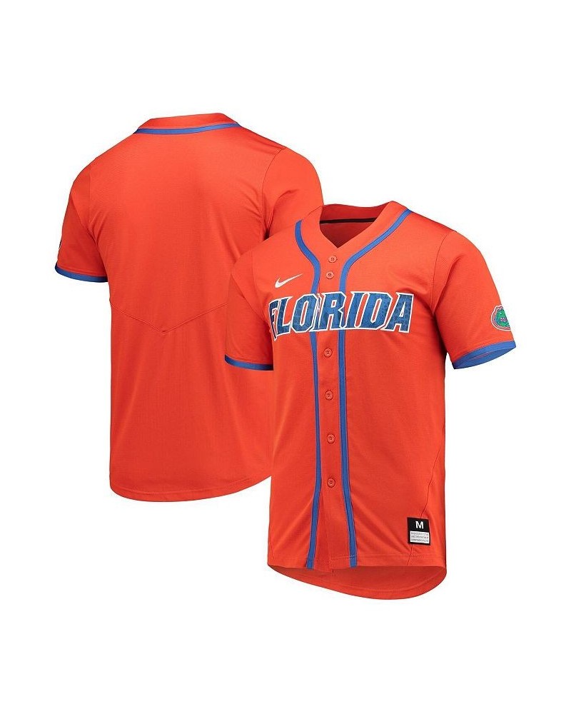 Men's Orange Florida Gators Full-Button Replica Baseball Jersey $44.00 Jersey