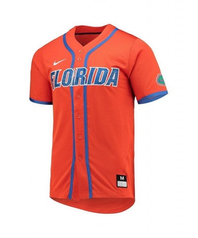 Men's Orange Florida Gators Full-Button Replica Baseball Jersey $44.00 Jersey