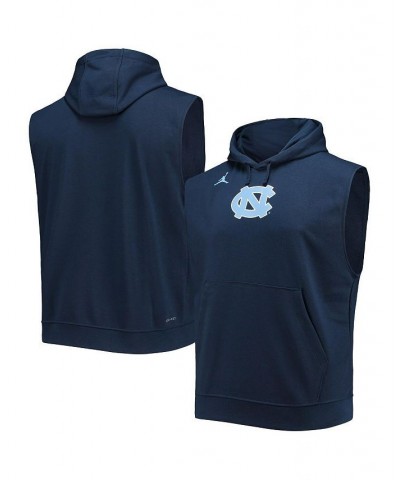 Men's Brand Navy North Carolina Tar Heels Logo Performance Sleeveless Pullover Hoodie $37.09 T-Shirts