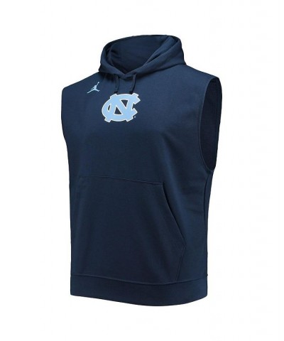 Men's Brand Navy North Carolina Tar Heels Logo Performance Sleeveless Pullover Hoodie $37.09 T-Shirts