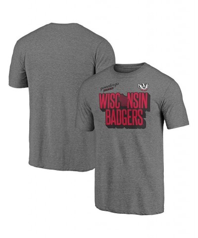 Men's Branded Heathered Gray Wisconsin Badgers Hometown Tri-Blend T-shirt $13.76 T-Shirts