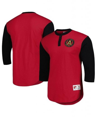 Men's Red Atlanta United FC Legendary Henley Long Sleeve T-shirt $35.09 T-Shirts