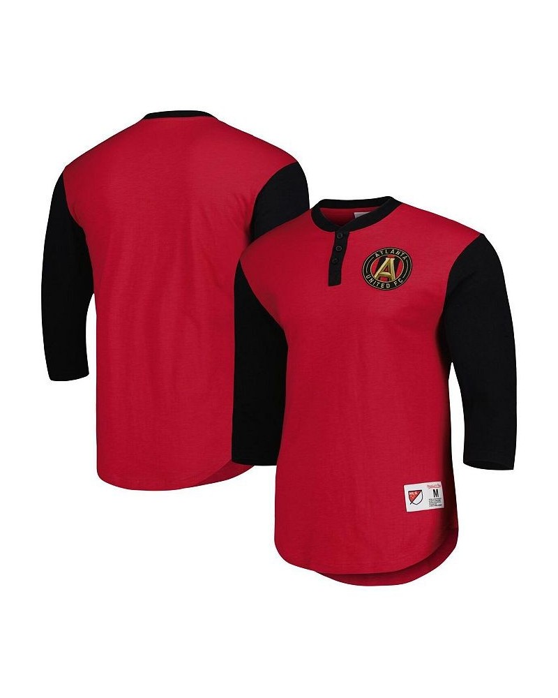 Men's Red Atlanta United FC Legendary Henley Long Sleeve T-shirt $35.09 T-Shirts