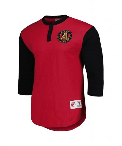 Men's Red Atlanta United FC Legendary Henley Long Sleeve T-shirt $35.09 T-Shirts