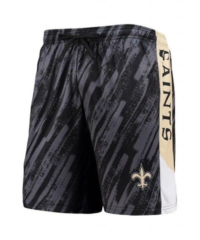 Men's Black New Orleans Saints Static Mesh Shorts $26.39 Shorts