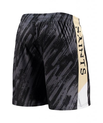 Men's Black New Orleans Saints Static Mesh Shorts $26.39 Shorts