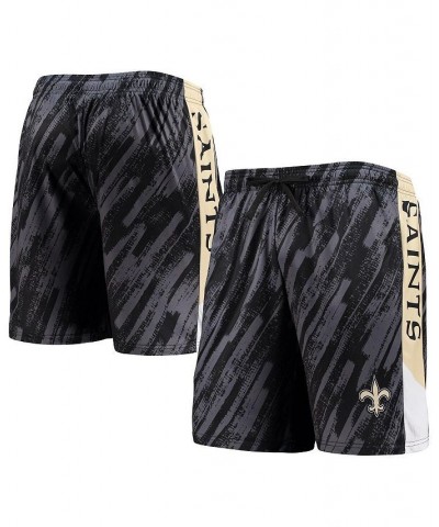 Men's Black New Orleans Saints Static Mesh Shorts $26.39 Shorts