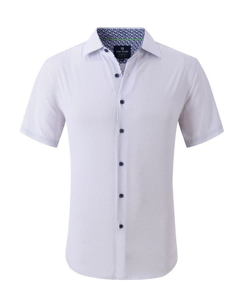 Men's Slim Fit Short Sleeve Performance Button Down Dress Shirt White $19.60 Dress Shirts