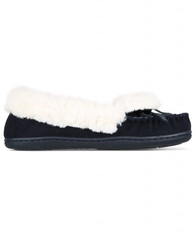 Dorenda Moccasin Slippers Blue $23.03 Shoes