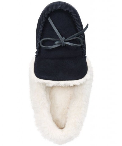 Dorenda Moccasin Slippers Blue $23.03 Shoes