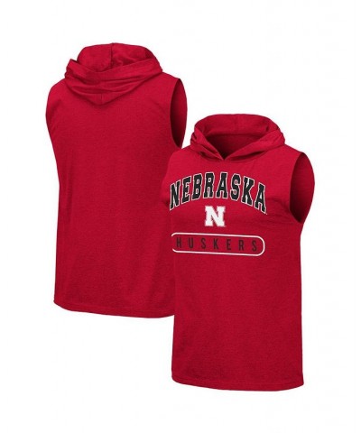 Men's Scarlet Nebraska Huskers Varsity Hoodie Tank Top $21.59 T-Shirts