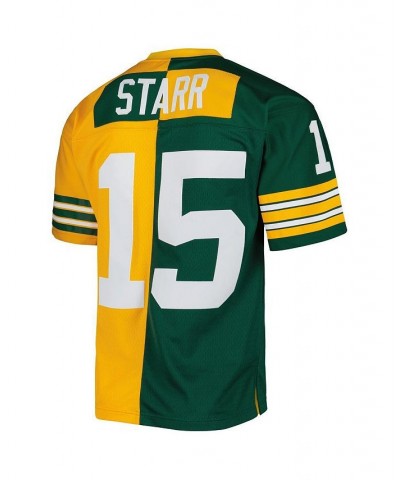 Men's Bart Starr Green, Gold Green Bay Packers 1969 Split Legacy Replica Jersey $81.40 Jersey