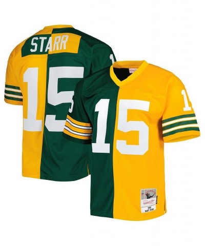 Men's Bart Starr Green, Gold Green Bay Packers 1969 Split Legacy Replica Jersey $81.40 Jersey