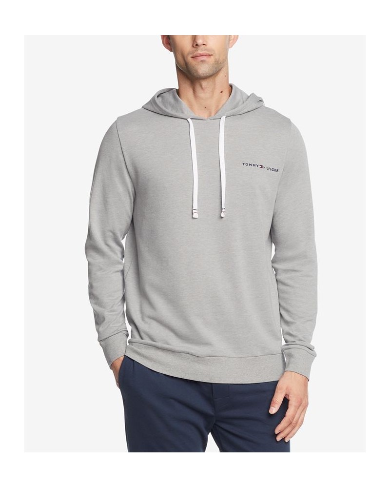 Men's Modern Essentials Classic-Fit Embroidered Logo French Terry Hoodie Gray $20.08 Pajama